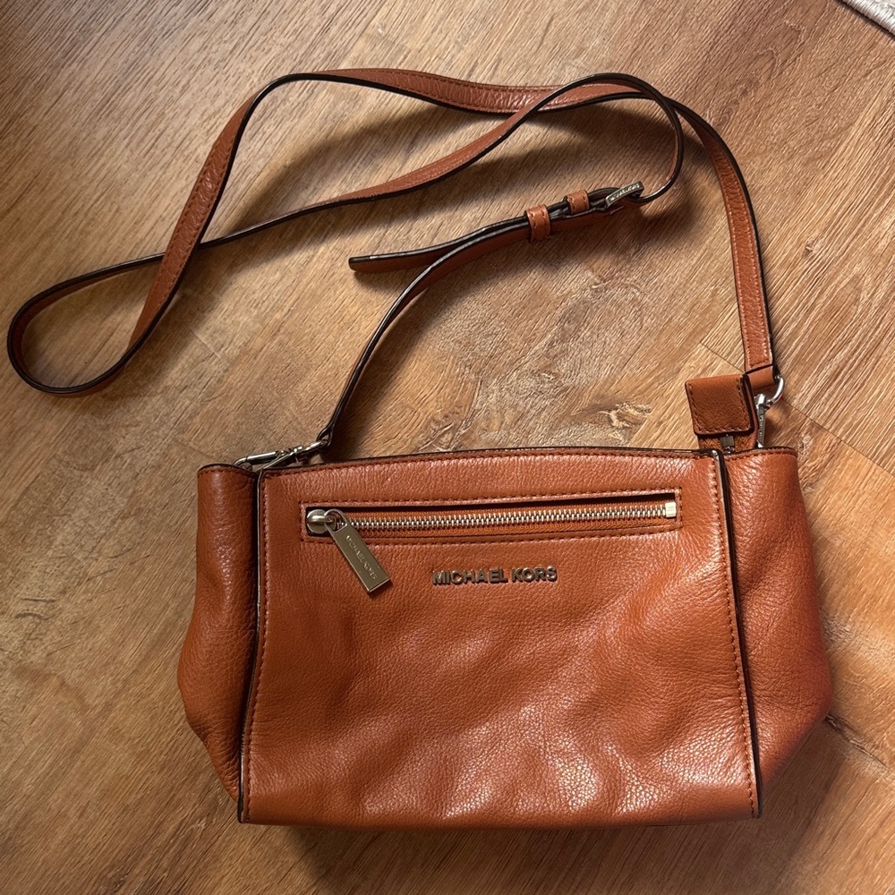 Michael Kors Brown Leather Crossbody Bag